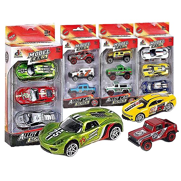 Σετ 3 Οχήματα die Cast Metal Free Wheels 22x9x4,5cm ToyMarkt 913361