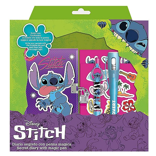 Σημειωματάριο με Λουκέτο & Μαγικό Στυλό σετ Stitch 23,5x22x5,5cm Stitch