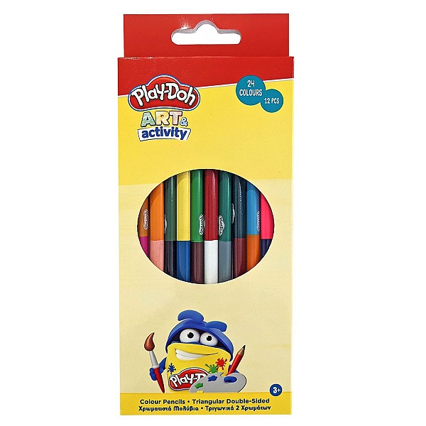 Μολύβια Χρωματίστα Διπλή Μύτη  Play  Doh σετ= 12τεμ  Gim 320-20004