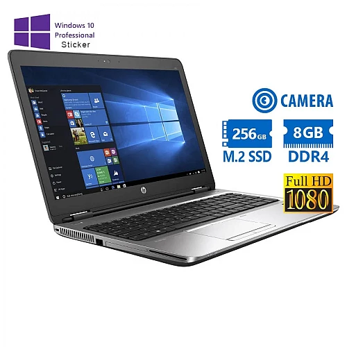 HP ProBook 650G2 i7-6820HQ/15.6"FHD/8GB DDR4/256GB M.2 SSD/DVD/Camera/10P Grade A Ref