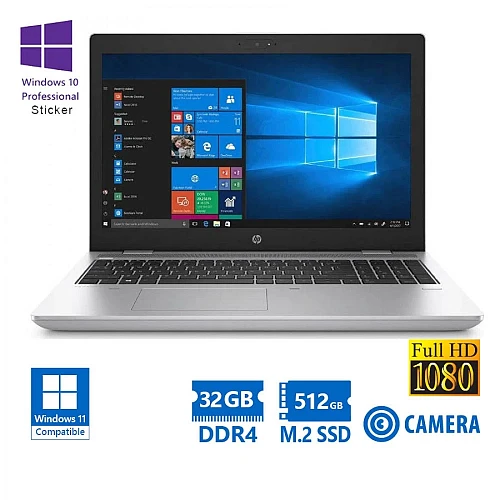 HP ProBook 650G4 i7-8850H/15.6"FHD/32GB DDR4/512GB M.2 SSD/No ODD/Camera/10P Grade A Ref