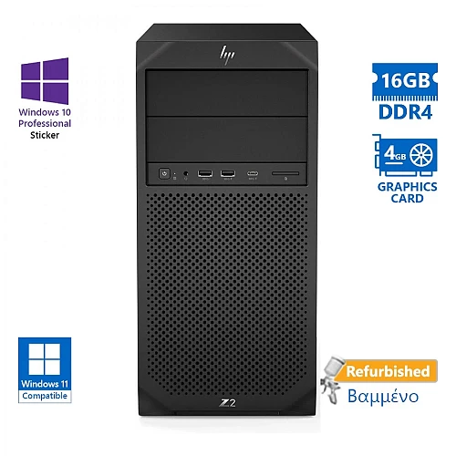 HP Z2G4 Tower i7-8700K/16GB DDR4/No ODD/Nvidia 4GB/10P Grade A+ Workstation Refurbished PC
