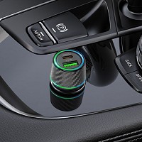 Borofone Car charger BZ21 Brilliant - USB + Type C - QC 3.0 PD 48W black