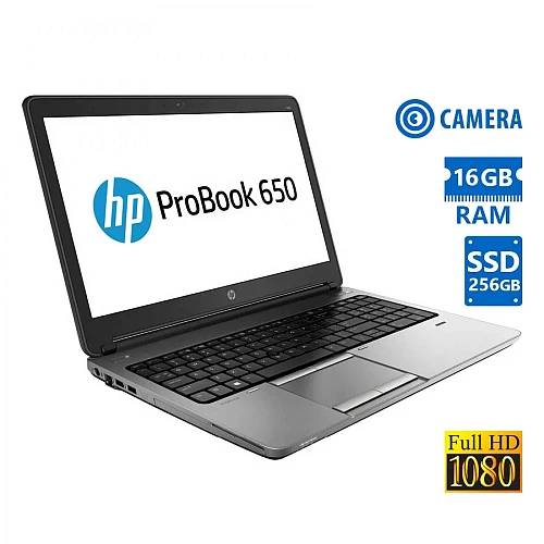 HP ProBook 650G1 i7-4712MQ/15.6"FHD/16GB DDR3/256GB SSD/DVD/Camera/8P Grade A Ref Laptop