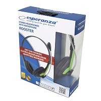 ESPERANZA STEREO HEADPHONES WITH MICROPHONE ROOSTER GREEN