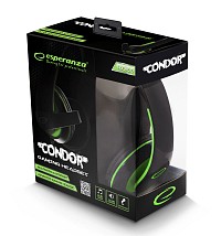 ESPERANZA STEREO HEADPHONES WITH MICROPHONE FOR GAMERS CONDOR GREEN