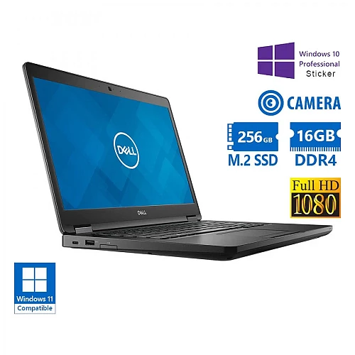 Dell (A-) Latitude 5490 i5-8250U/14"FHD/16GB DDR4/256GB M.2 SSD/No ODD/Camera/10P Grade A- Refurb