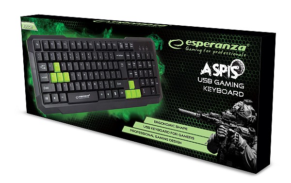 ESPERANZA WIRED GAMING USB KEYBOARD ASPIS GREEN