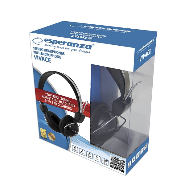 ESPERANZA STEREO HEADPHONES WITH MICROPHONE VIVACE