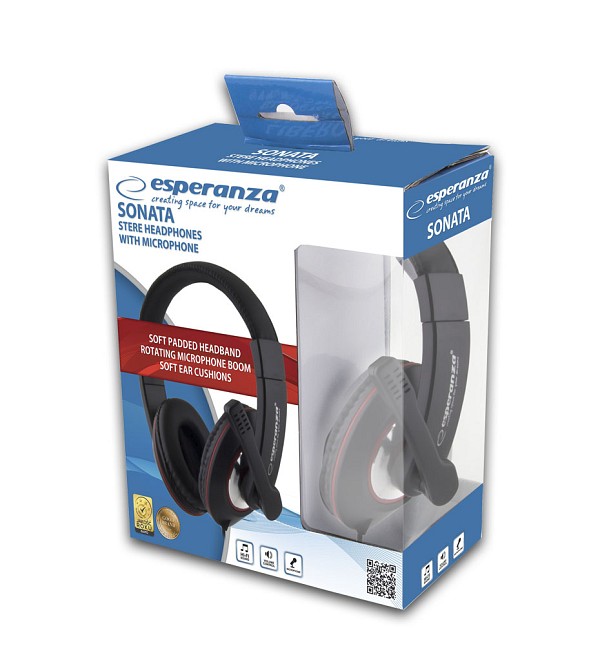 ESPERANZA STEREO HEADPHONES WITH MICROPHONE SONATA