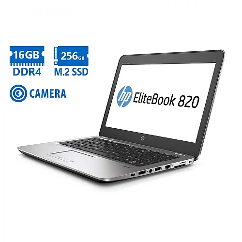 HP (A-) EliteBook 820 G4 i5-7300U/12.5"/16GB DDR4/256GB SSD/No ODD/Camera/Grade A- Refurb Laptop