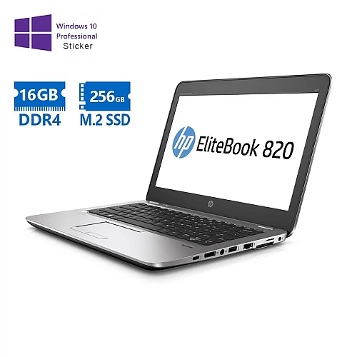 HP EliteBook 820 G3 i5-6300U/12.5"/16GB DDR4/256GB M.2 SSD/No ODD/10P Grade A Refurbished Laptop