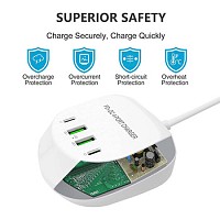 Travel charger T3P+ - 2xType C + 2xUSB - QC + PD 40W white