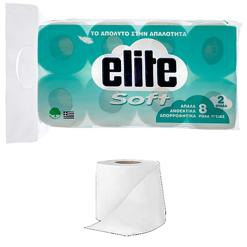 ΧΑΡΤΙ ΥΓΕΙΑΣ ELITE SOFT 8ΤΕΜ ΜΗΚΟΣ ΡΟΛΟΥ 19,5Μ 63ΓΡ