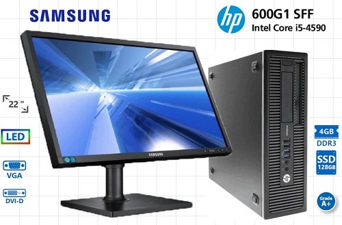 PC Set HP 600G1/i5-4590/4GB DDR3/128GB SSD with Monitor SAMSUNG 22" VGA DVI-D