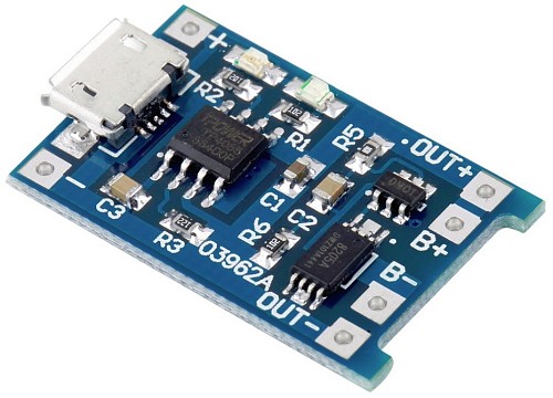 ΤΡ4056 5V 1Α LITHIUM ΒΑΤΤ. CHARGING WITH MICRO USB