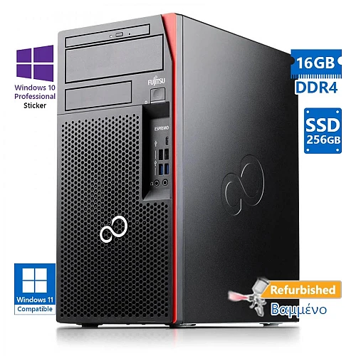 Fujitsu P758 Tower i5-8500/16GB DDR4/256GB SSD/DVD/10P Grade A+ Refurbished PC