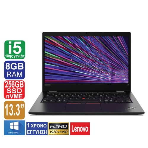 Laptop 13.3" 1920x1080 Full HD, Lenovo ThinkPad L13, i5 10310U, 8GB RAM, 256GB SSD NVMe, Cam, Win10Pro