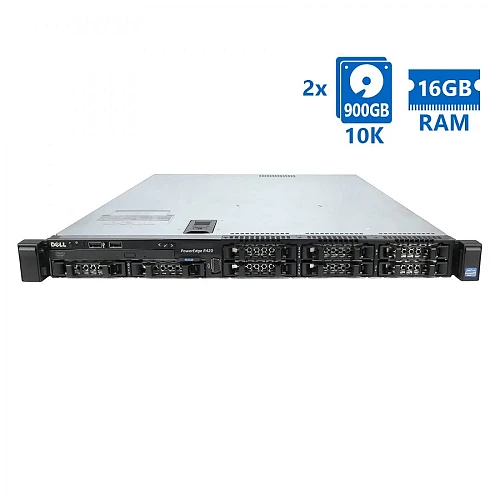 Refurbished Server Dell Poweredge R420 R1U E5-2430(6-cores)/16GB DDR3/2x900GB 10K/8xSFF/1xPSU/No ODD