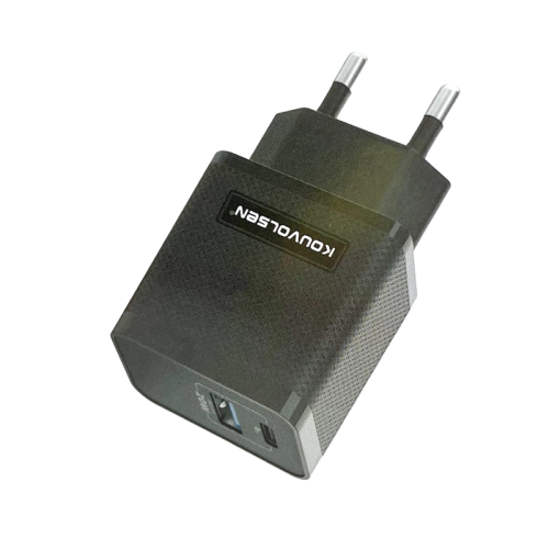 Αντάπτορας φόρτισης Fast Charge με 2 θύρες USB-A & Type-C – 20W – CX-105