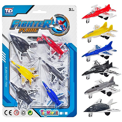 ΚΑΡΤΕΛΑ 6 ΑΕΡΟΠΛΑΝΑ FREE WHEELS 17x25x2cm