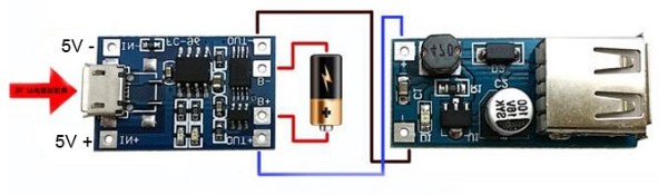ΤΡ4056 5V 1Α LITHIUM ΒΑΤΤ. CHARGING WITH MICRO USB