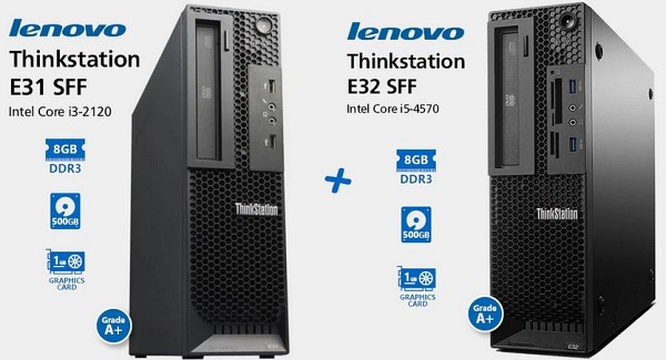 Lenovo Thinkstation E31 SFF i3-2120/8GB RAM/500GB and Lenovo Thinkstation E32 SFF i5-4570/8GB RAM/500GB