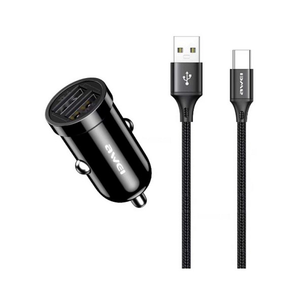 Φορτιστής αναπτήρα αυτοκινήτου με 2 θύρες USB – Quick Charger – C826 – AWEI