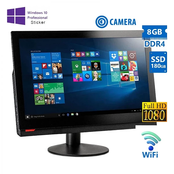 Lenovo (B) M900Z WiFi AIO w/Monitor 24FHD i5-6500/8GB DDR4/180GB SSD/DVD/Cam/10P Grade B Refurb