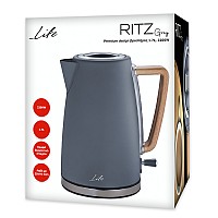 Premium design βραστήρας 1.7L 2200W σε γκρι χρώμα LIFE RITZ Grey