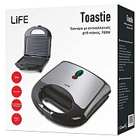 Τοστιέρα με grill πλάκες 700W LIFE Toastie