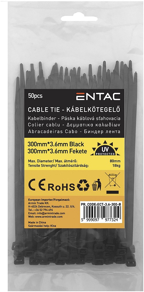 Entac Δεματικά ECT-3.6-300-B Μαύρο