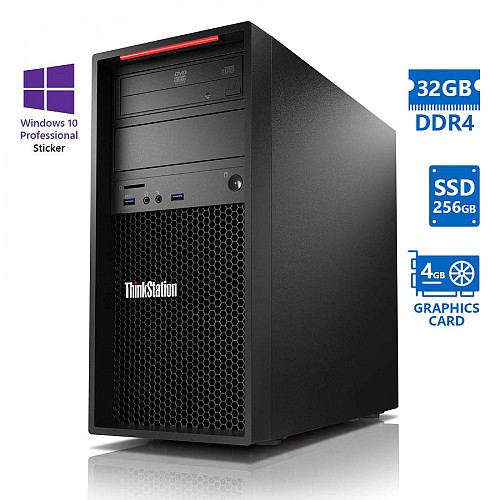Lenovo (A-) ThinkStation P320 Tower i7-7700K/32GB DDR4/256GB SSD/DVD/Nvidia 4GB/10P Grade A- Workst