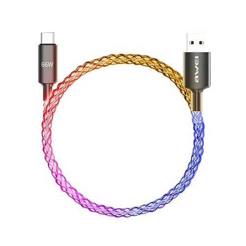 Καλώδιο φόρτισης & data με φωτισμό – Fast Charge – Type-C – CL-127T – 66W – AWEI