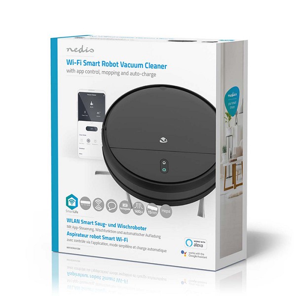 Wi-Fi smart σκούπα ρομπότ, χωρητικότητας 0.2L NEDIS WIFIVCR001CBK