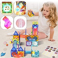 Φωτεινά μαγνητικά τουβλάκια κατασκευών 75 τμχ