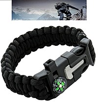 Paracord βραχιόλι επιβίωσης μαύρο