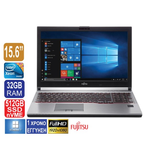 Laptop 15.6" 1920x1080 FHD, Fujitsu Celsius H770, Intel Xeon E3-1505Mv6, 32GB, 512GB SSD,QuadroM2200