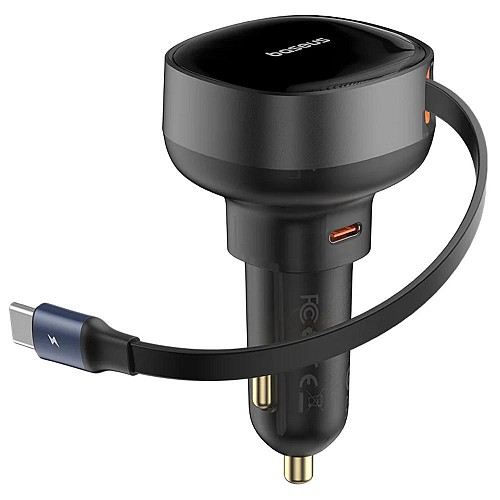 Baseus Φορτιστής Αυτοκινήτου Enjoyment Pro με Καλώδιο USB-C 60W Μαύρο (C00057802111-01) (BASC00057802111-01)