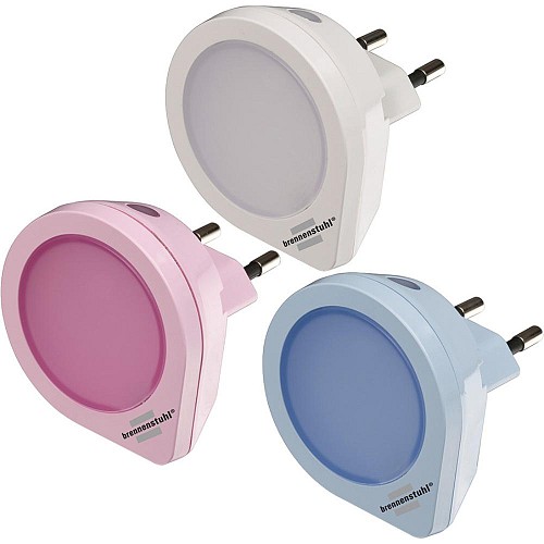 Brennenstuhl NL 01 QD LED Φωτάκια Νυκτός 1.5lm με Φωτοκύτταρο Set White, Pink, Blue (1173180) (BNN1173180)