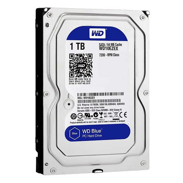 Western Digital Εσωτερικός Σκληρός Δίσκος 1 TB (Blue 3.5) (WD10EZEX)