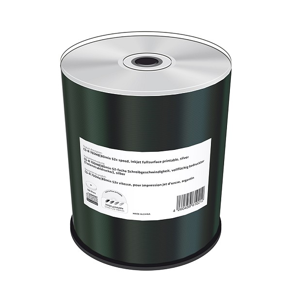 MediaRange CD-R 80 700MB 52x silver, inkjet fullsurface printable, Cake Box x 100 (MR244)