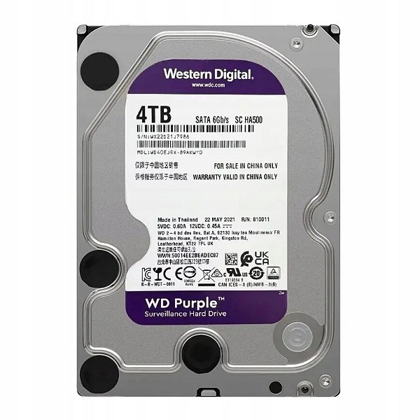 WD Purple, 3.5, 4TB, SATA/600, 256MB cache (WD43PURZ) (WESWD43PURZ)