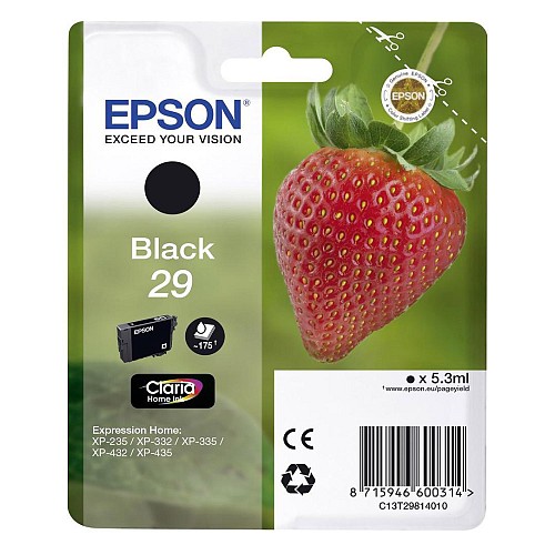 Epson Μελάνι Inkjet Series 29 Black (C13T29814012) (EPST298140)
