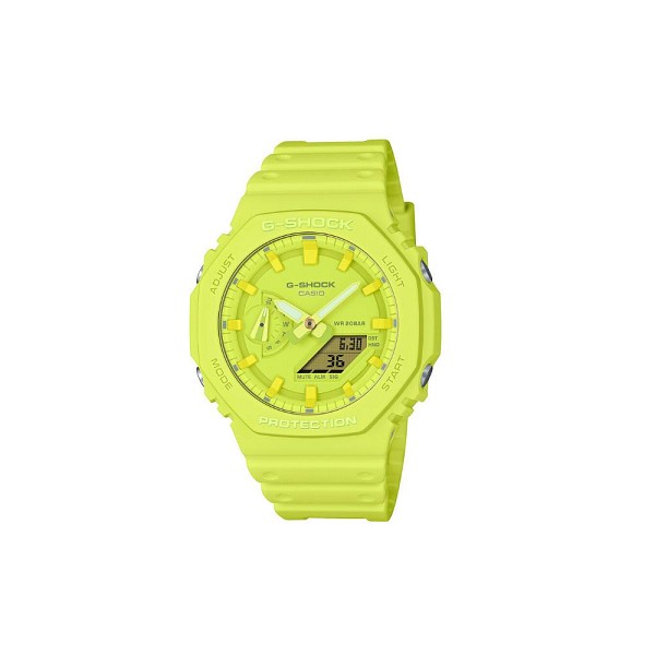 Casio Αναλογικό/Ψηφιακό Ρολόι Χρονογράφος Μπαταρίας με Κίτρινο Καουτσούκ Λουράκι (GA-2100-9A9ER) (CASGA-2100-9A9ER)
