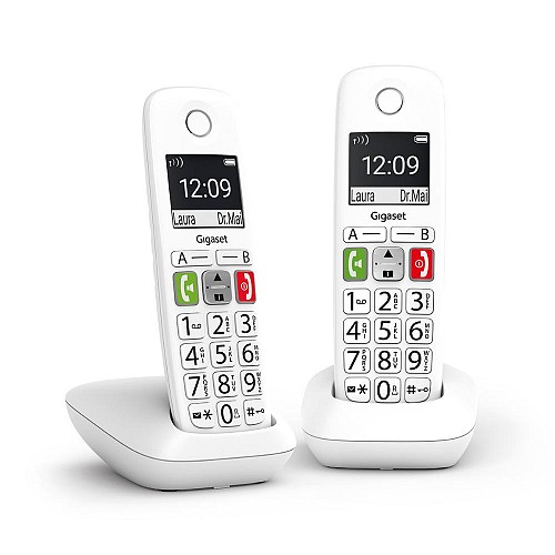 Gigaset Wireless Landline Phone E290 Duo White (L36852-H2901-D202) (GGSE290DUO-WH)