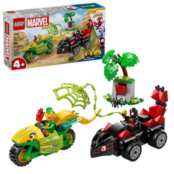 Lego Marvel Spidey And His Super Friends Have Action Fun With Spin And Electro In Their Dinosaur Speedsters (11198) (LGO11198)