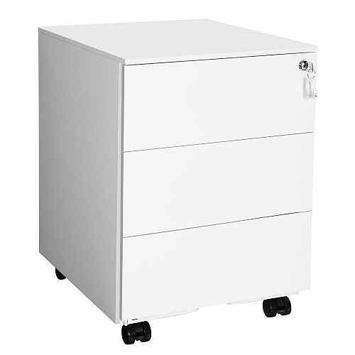 Songmics ντουλάπι αρχείων με 3 συρτάρια και με δυνατότητα κλειδώματος 39 x 45 x 55 cm, λευκό (OFC63WT) (SNGOFC63WT)