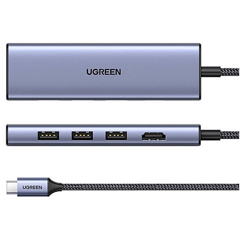 Ugreen Adapter HUB CM511 USB-C to HDMI 3x USB-A 3.0 SD/TF (20956A) (UGR20956A)