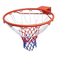 Σιδερένιο στεφάνι μπασκέτας 39cm με διχτάκι, μπάλα και τρόμπα OEM